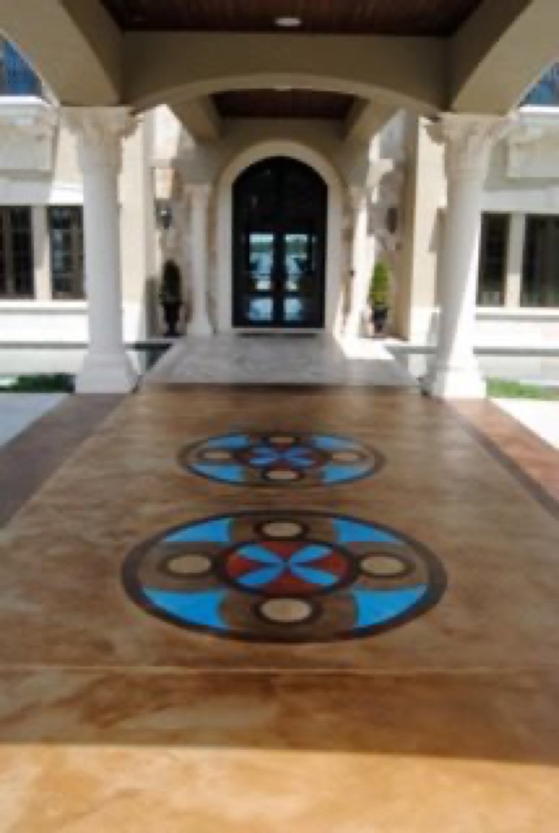 Concrete driveway coating close-up
